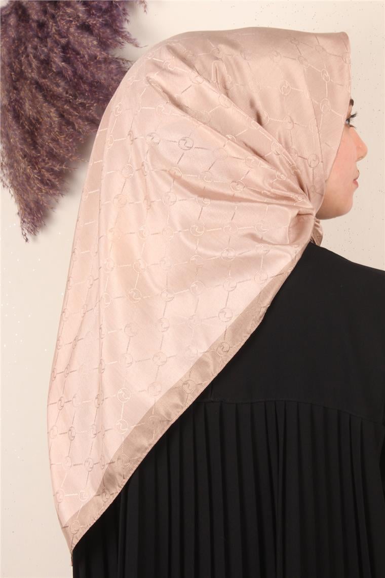 Fashion Monogram Eşarp 8089-4 Bej