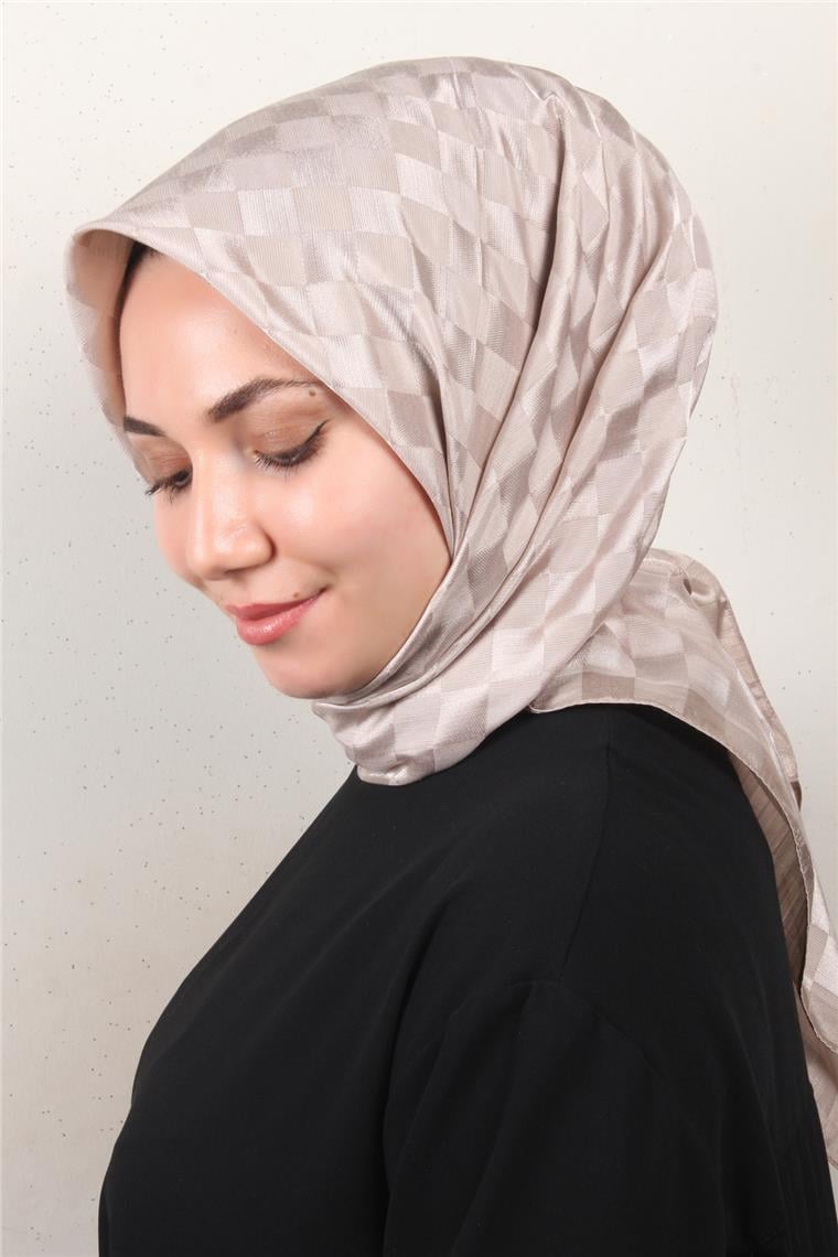 Fashion Monogram Eşarp 8090-3 Bej