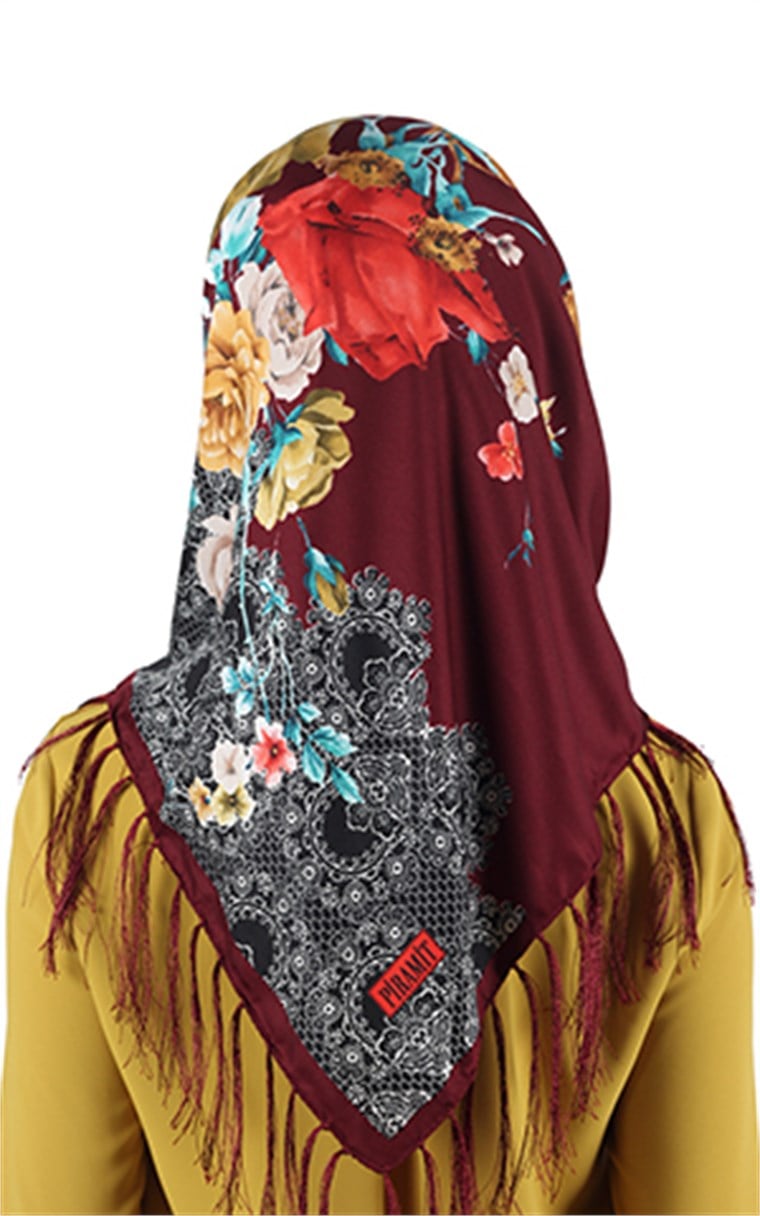 111-0013-28 PİRAMİT PÜSKÜLLÜ EŞARP