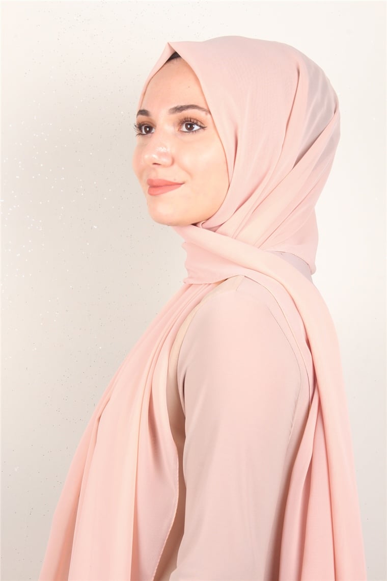 Fiesta Düz Krep Şal 2742-13 Açık Pudra