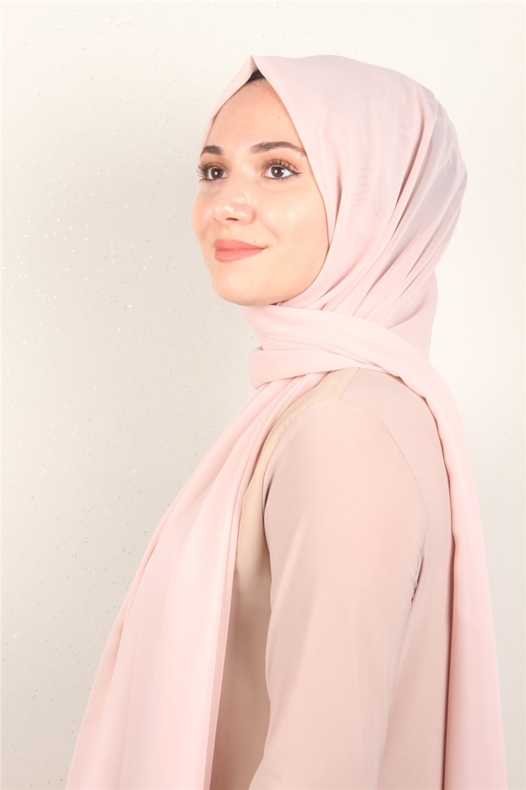 Fiesta Düz Krep Şal 2742-14 Toz Pembe