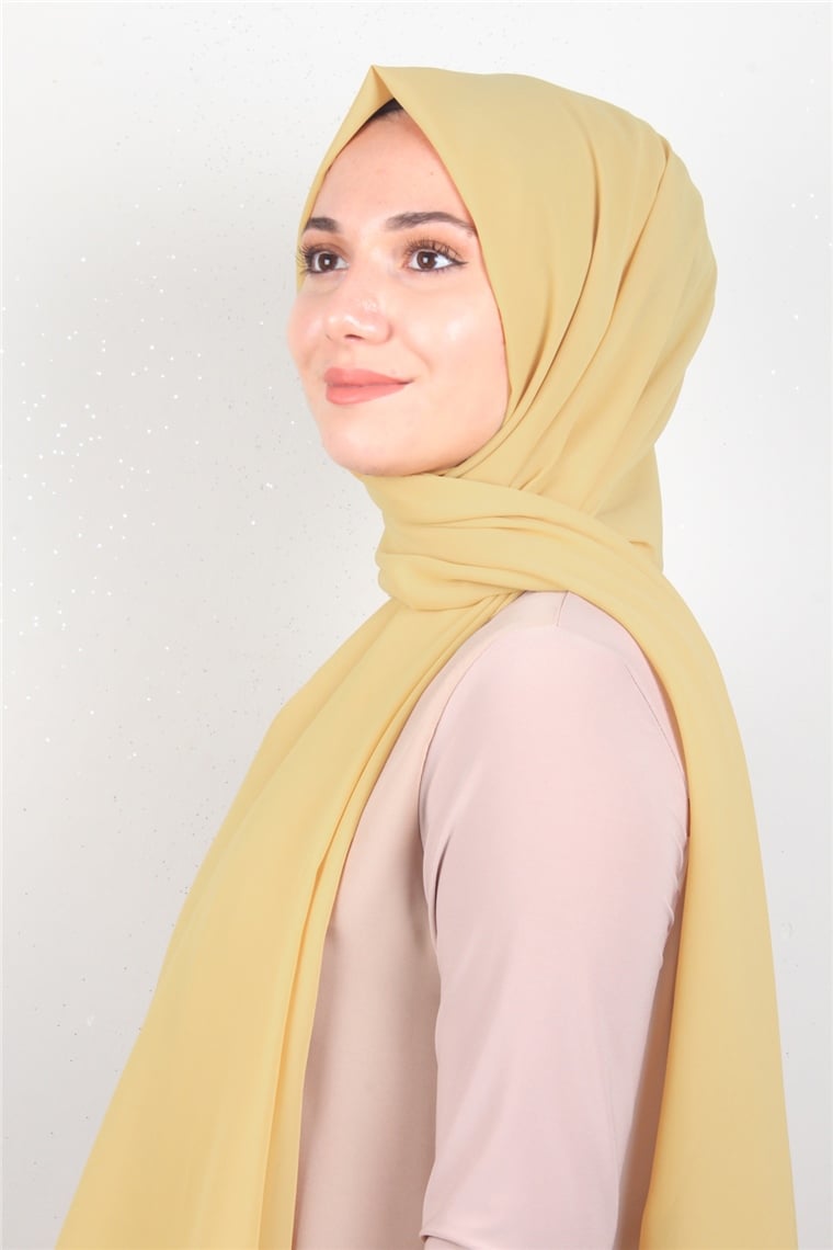 Fiesta Düz Krep Şal 2742-22 Hardal