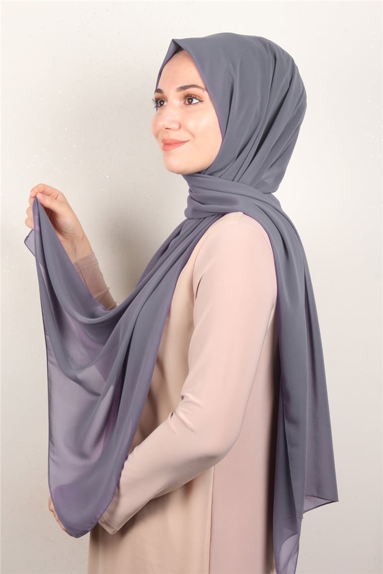 Fiesta Düz Krep Şal 2742-23 Füme