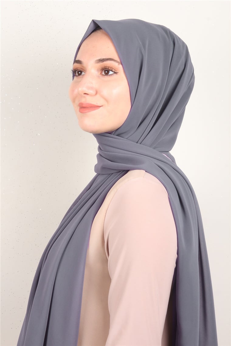 Fiesta Düz Krep Şal 2742-23 Füme