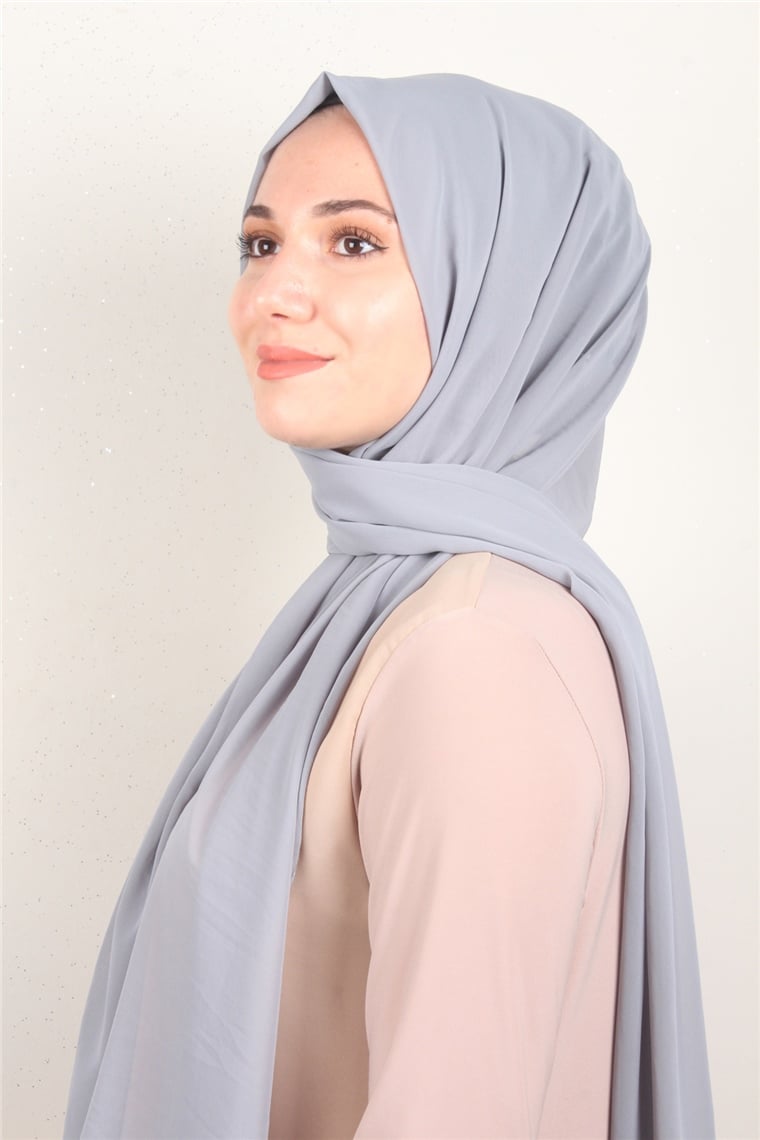 Fiesta Düz Krep Şal 2742-24 Gri