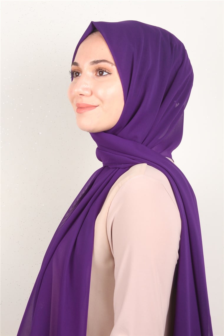Fiesta Düz Krep Şal 2742-31 Mor