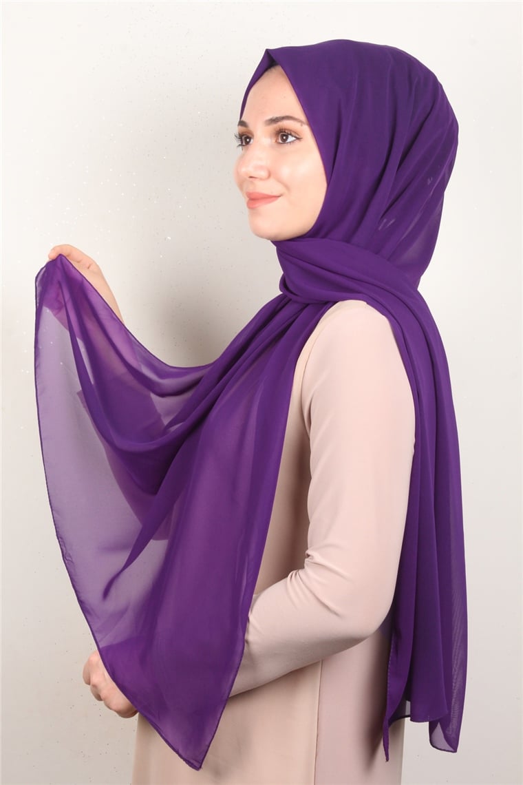 Fiesta Düz Krep Şal 2742-31 Mor