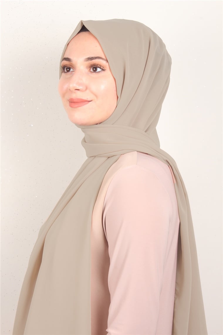 Fiesta Düz Krep Şal 2742-36 Sütlü Kahve