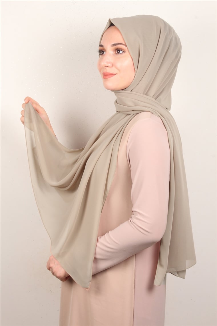 Fiesta Düz Krep Şal 2742-36 Sütlü Kahve