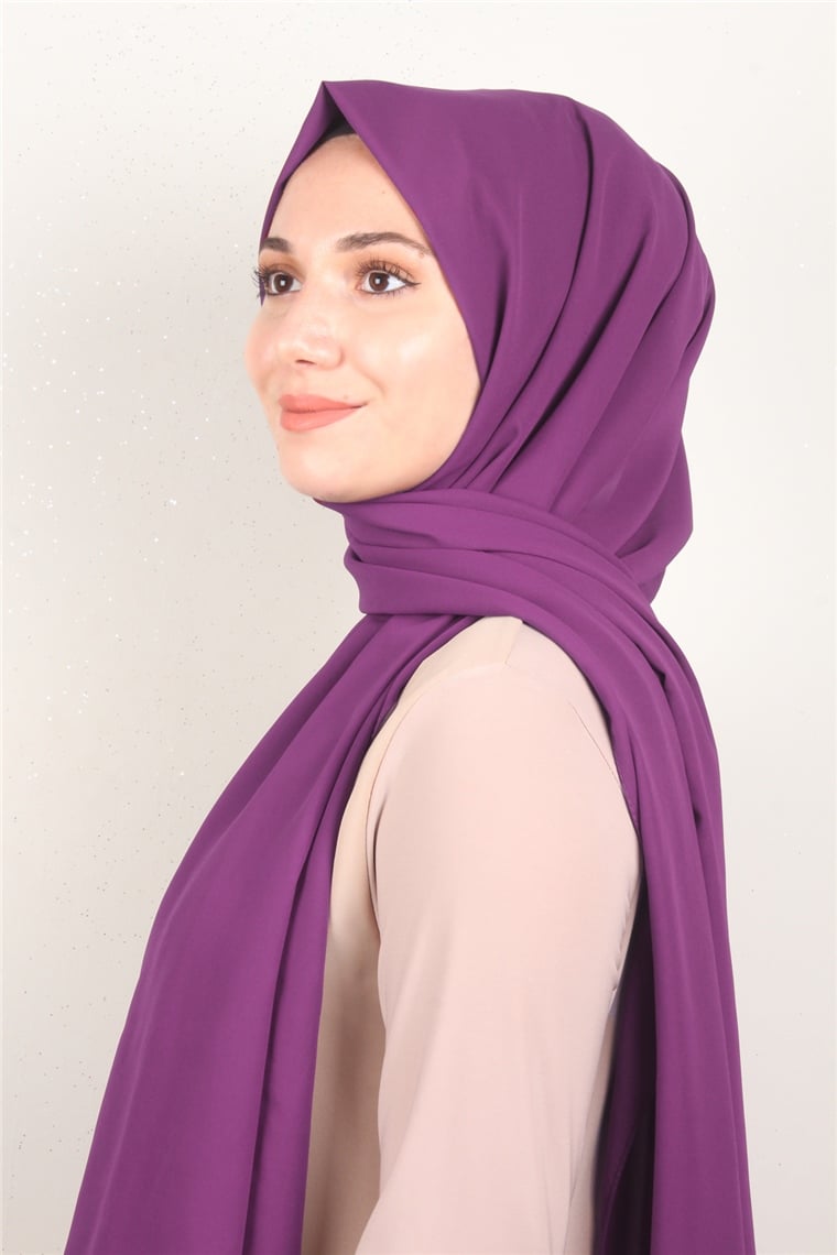Fiesta Düz Krep Şal 2742-38 Mürdüm