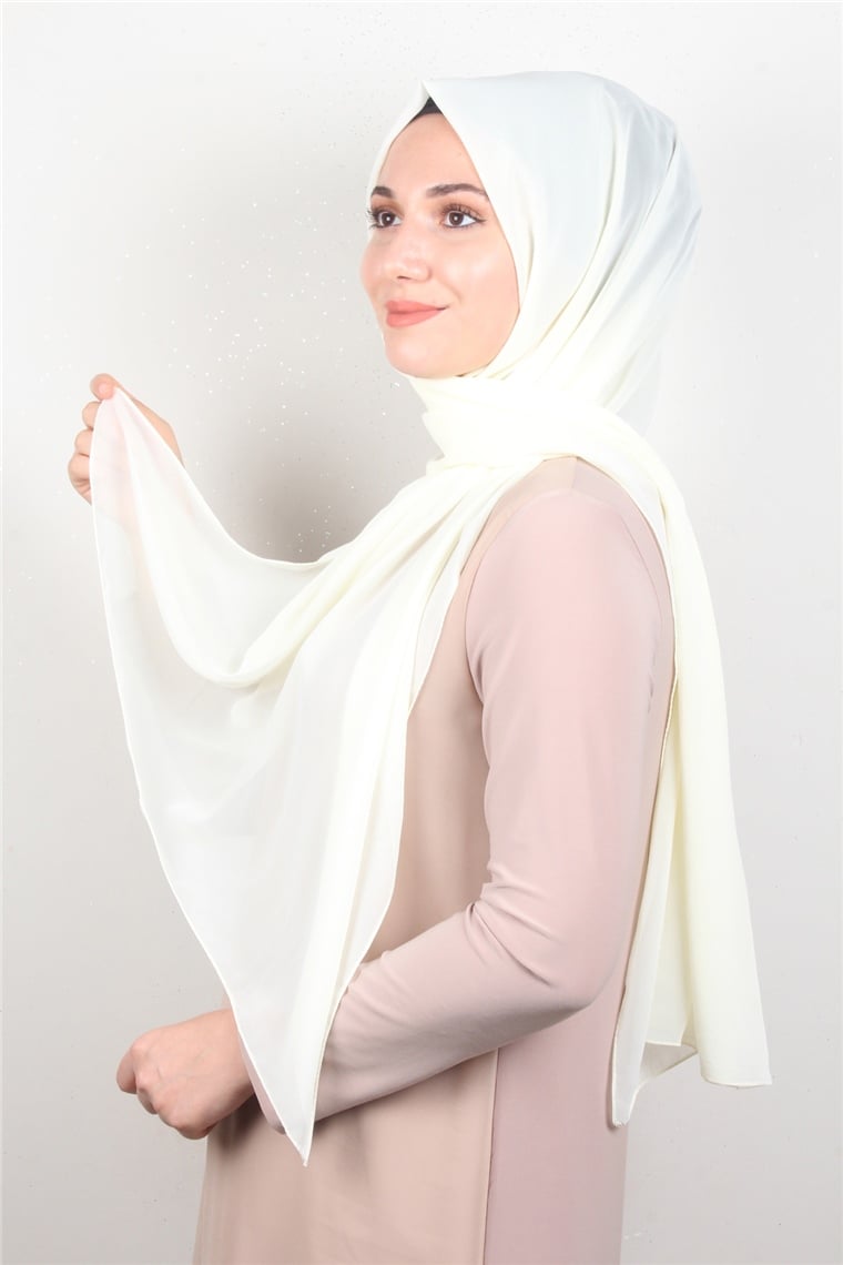 Fiesta Düz Krep Şal 2742-39 Ekru