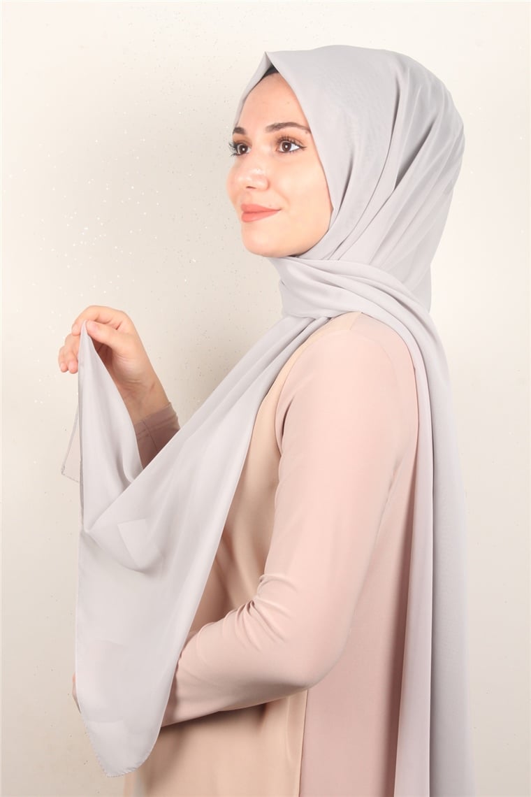 Fiesta Düz Krep Şal 2742-4 Kül