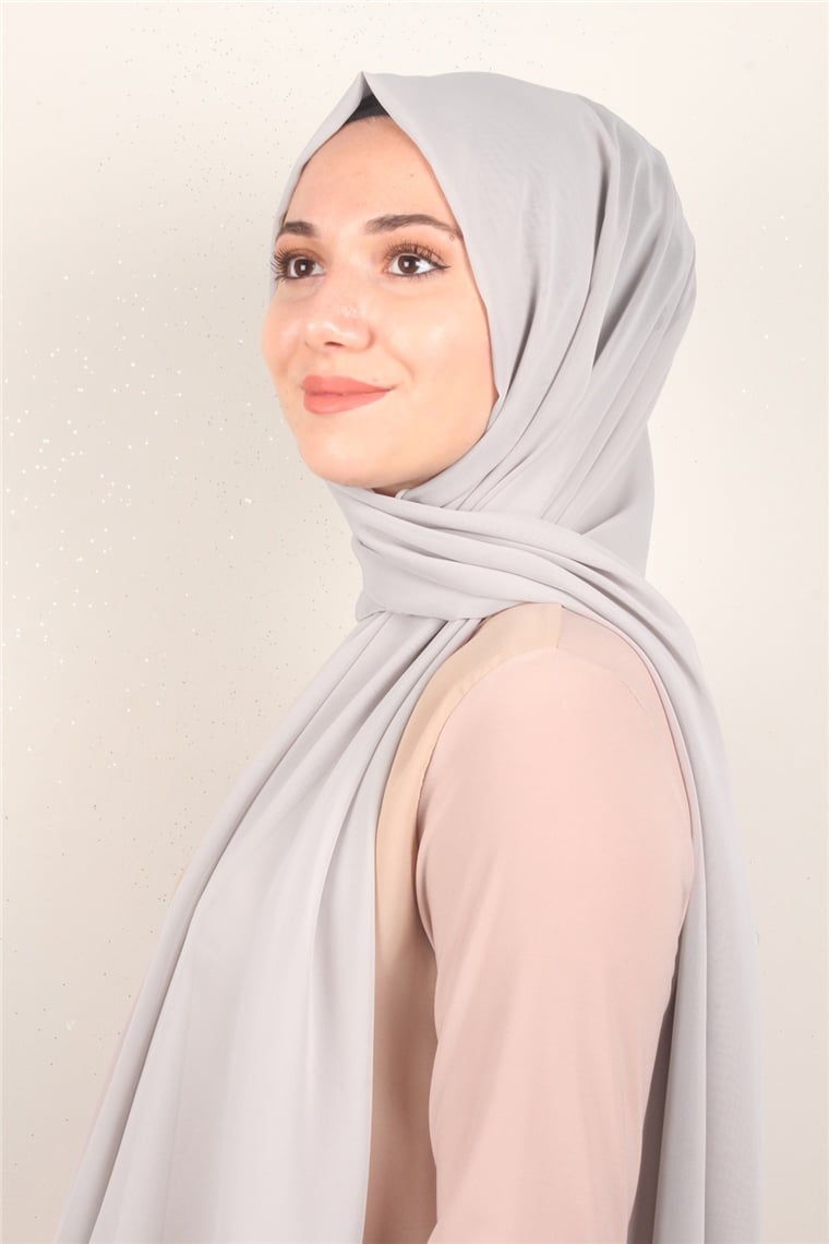 Fiesta Düz Krep Şal 2742-4 Kül