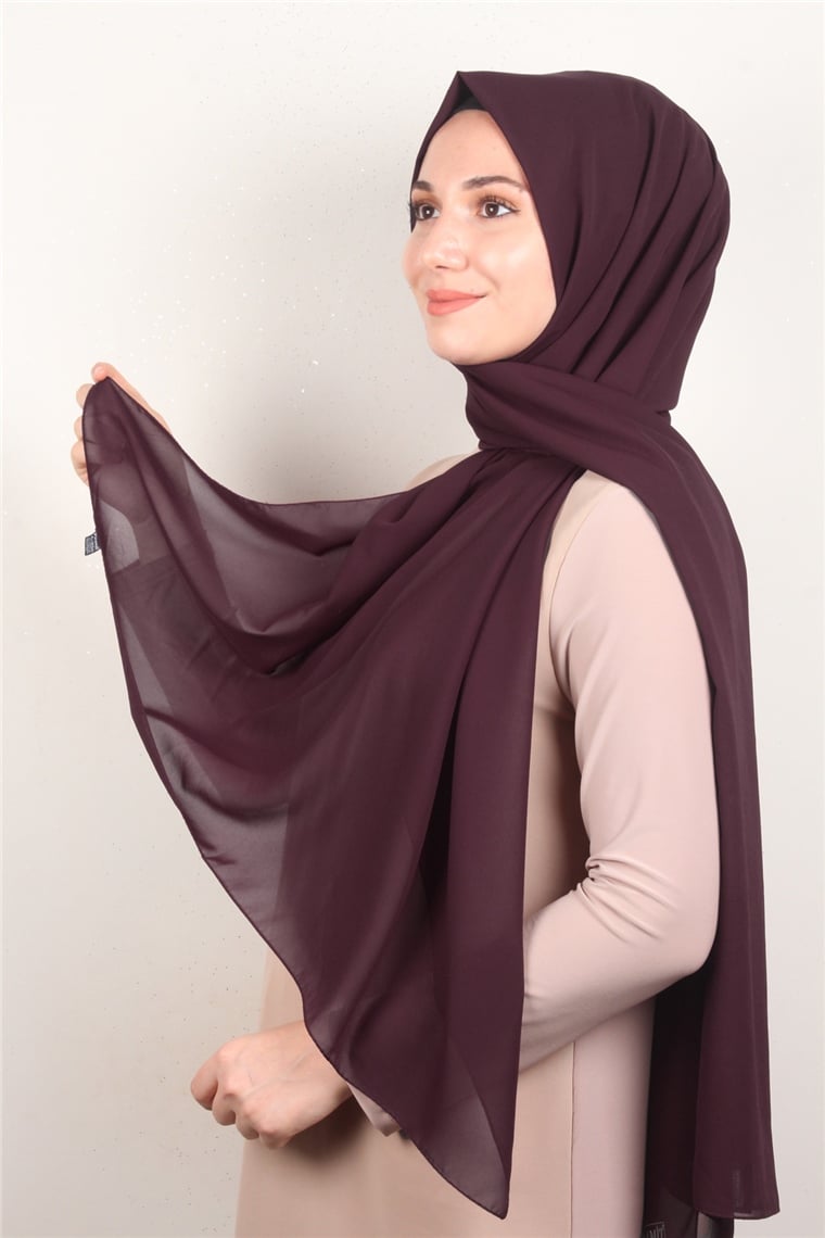Fiesta Düz Krep Şal 2742-42 Bordo