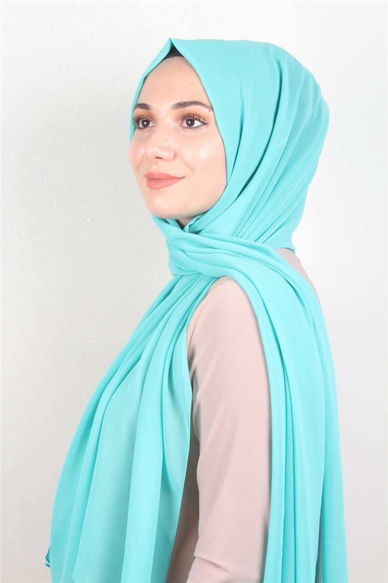 Fiesta Düz Krep Şal 2742-48 Su Yeşili