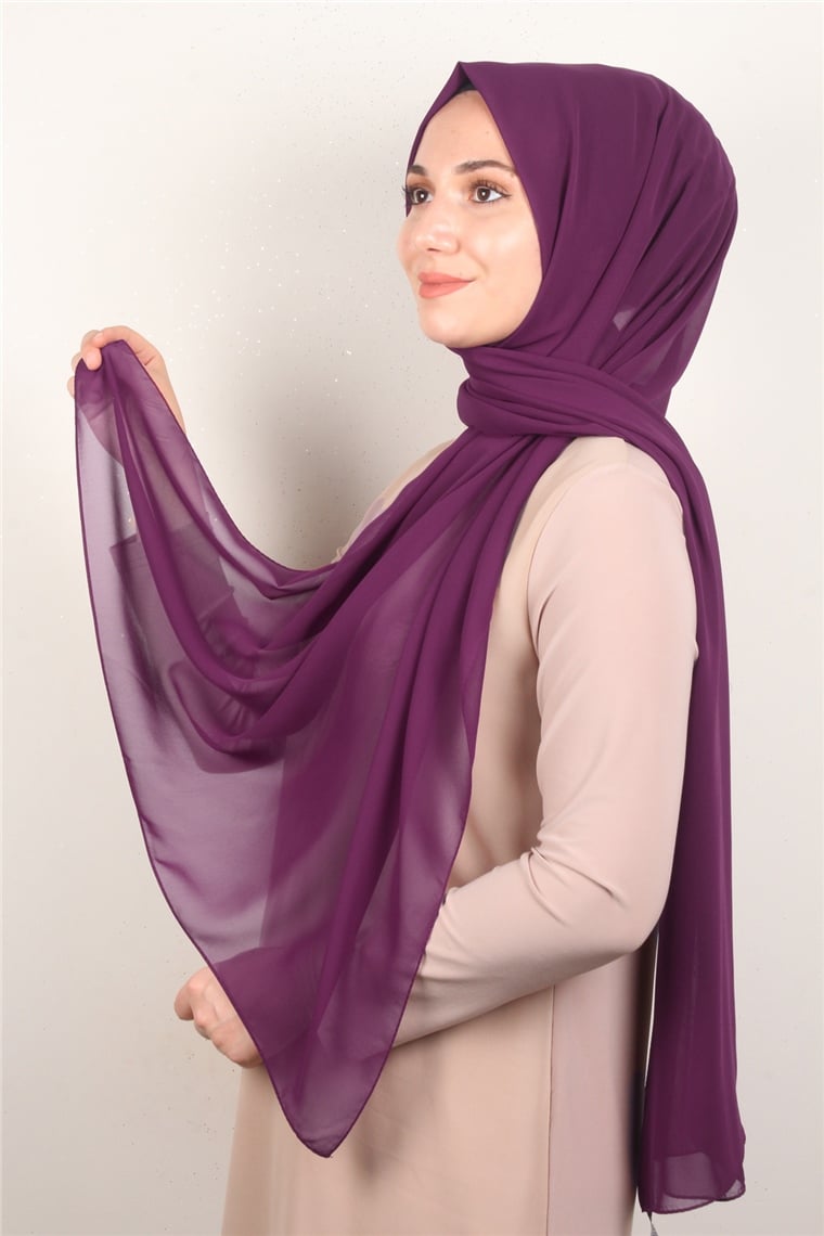 Fiesta Düz Krep Şal 2742-49 Mürdüm