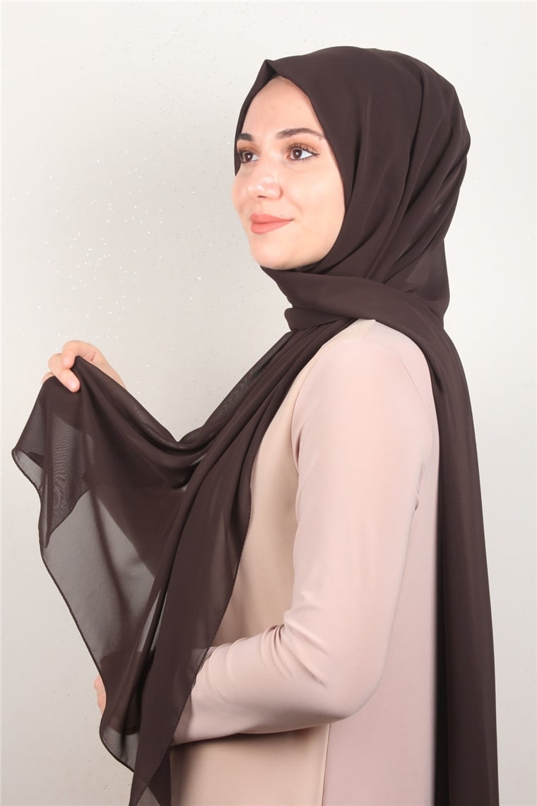 Fiesta Düz Krep Şal 2742-6 Acı Kahve