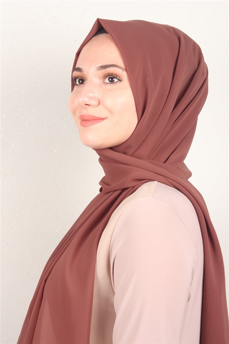 Fiesta Düz Krep Şal 2742-7 Taba