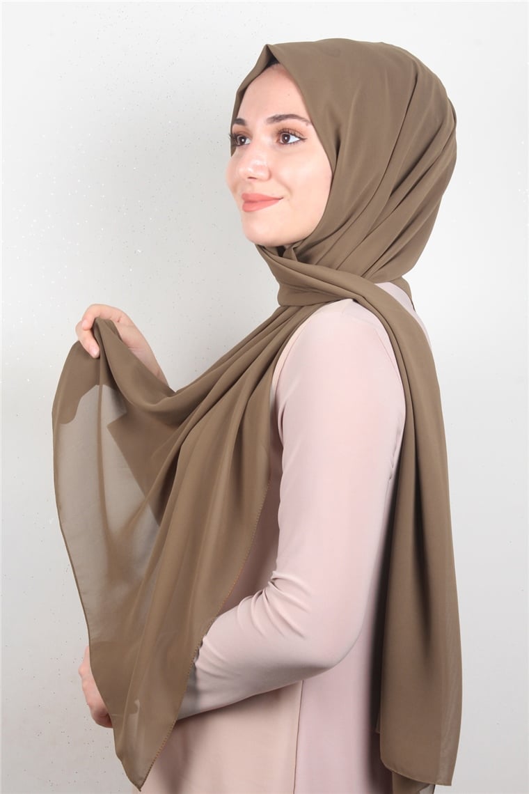 Fiesta Düz Krep Şal 2742-8 Karamel