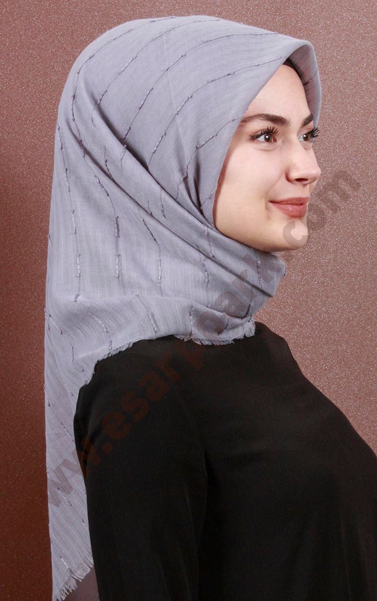Fileli Coton Eşarp 1733-4