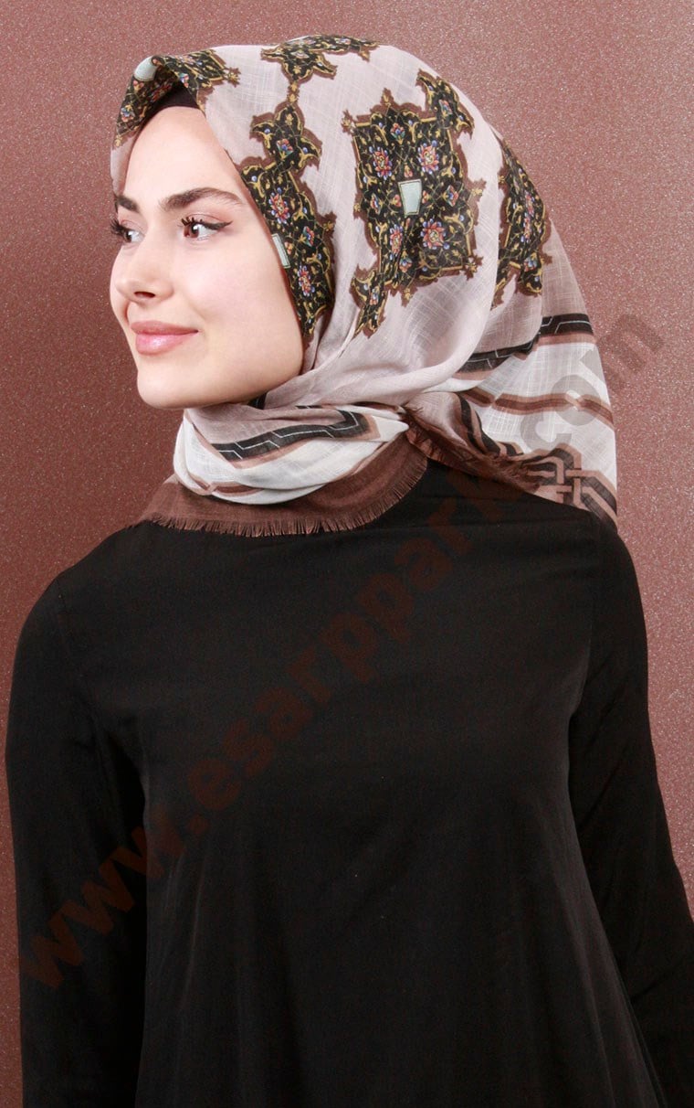 Fileli Coton Eşarp 1734-8