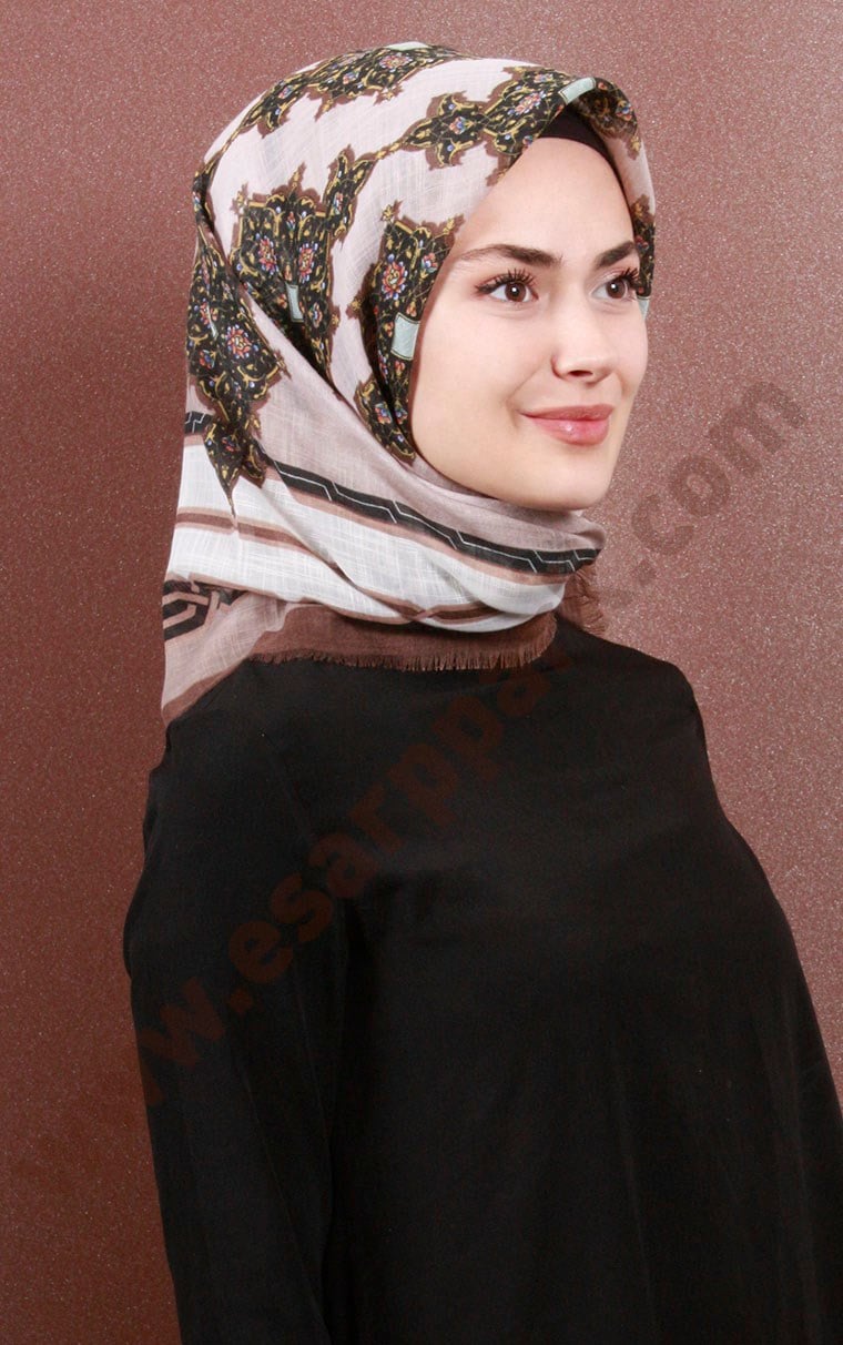 Fileli Coton Eşarp 1734-8