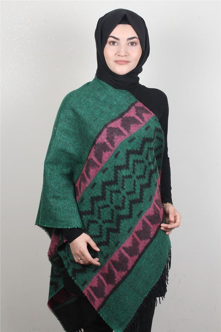 Geniş Omuz Şalı 5220-100 Yeşil