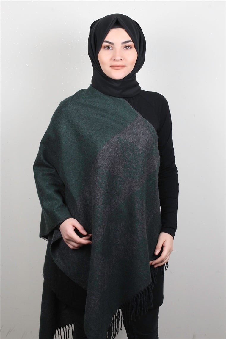 Geniş Omuz Şalı 5220-70 Yeşil