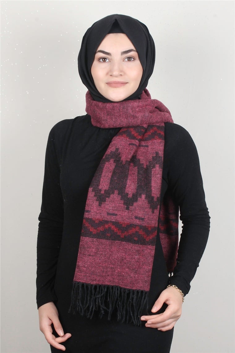 Geniş Omuz Şalı 5220-98 Pembe