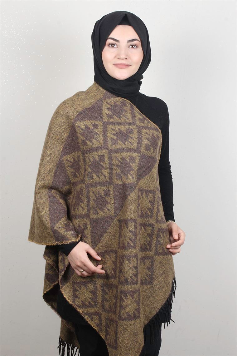 Geniş Omuz Şalı 5220-99 Sarı