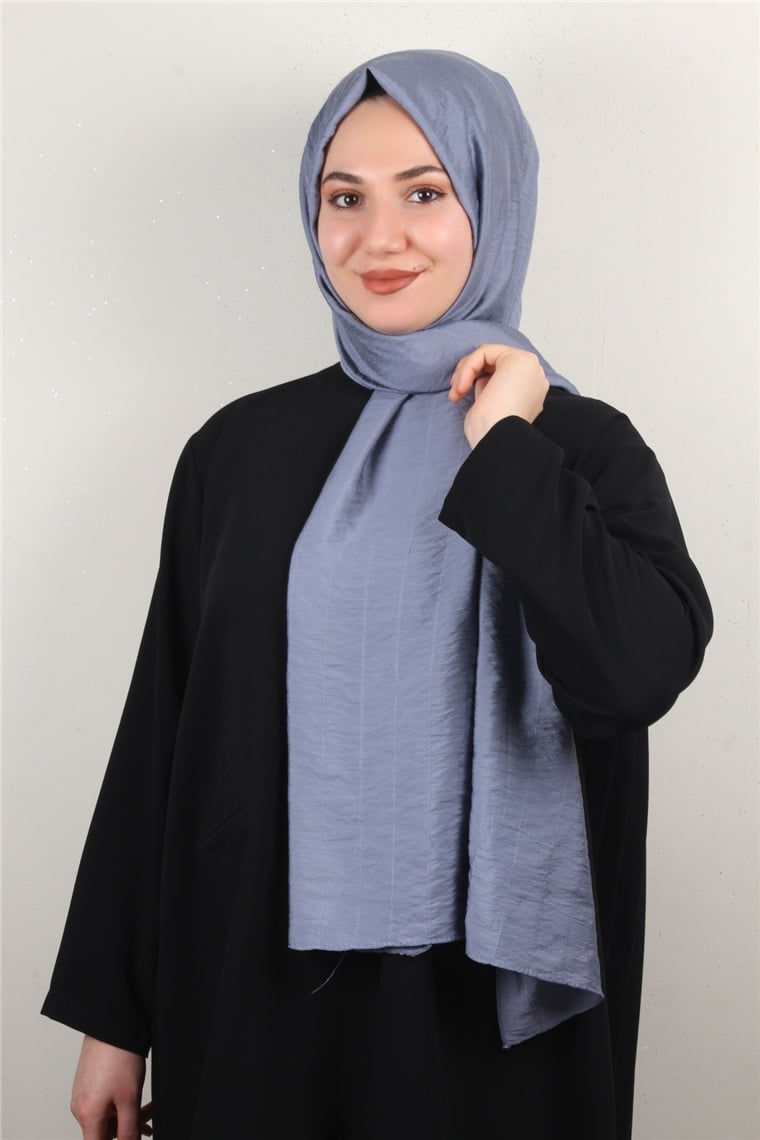 İnce Kareli Şal 2580-27 İndigo
