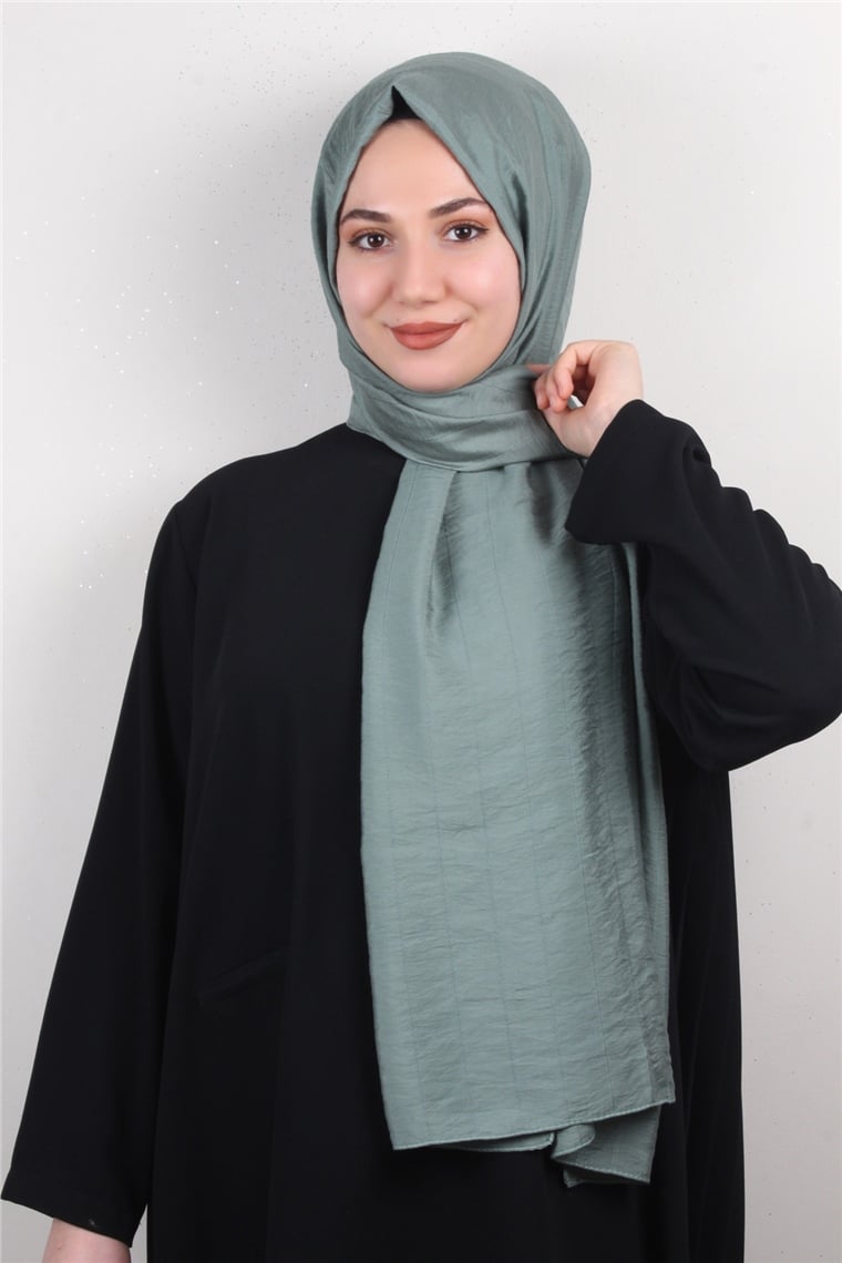 İnce Kareli Şal 2580-31 Mint Yeşili