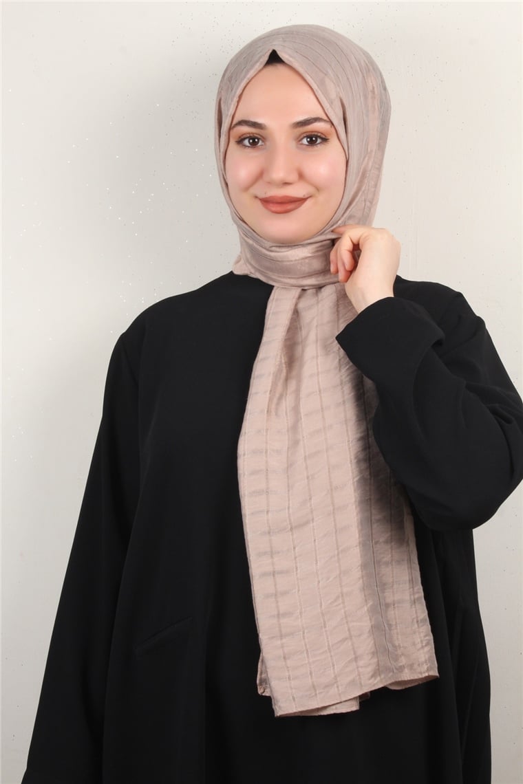 İnce Kareli Şal 2580-32 Toz Pembe