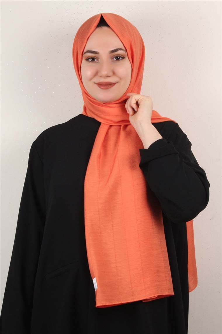 İnce Kareli Şal 2580-42 Turuncu