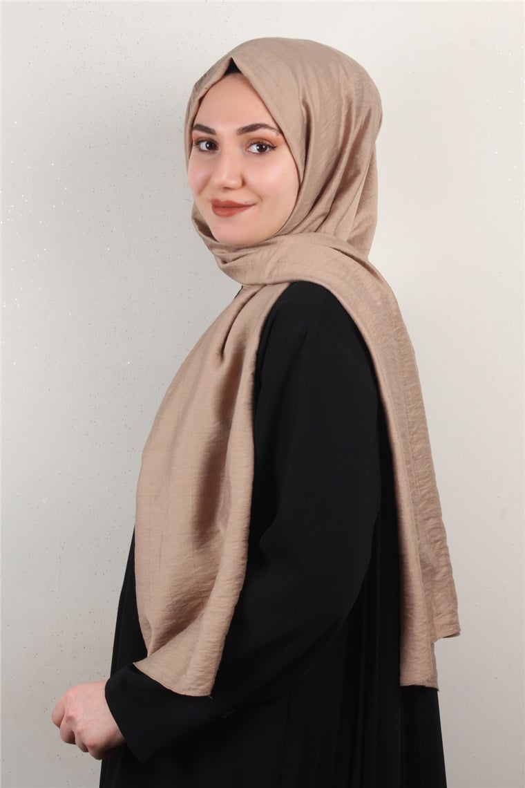 İnce Kareli Şal 2580-49 Sütlü Kahve