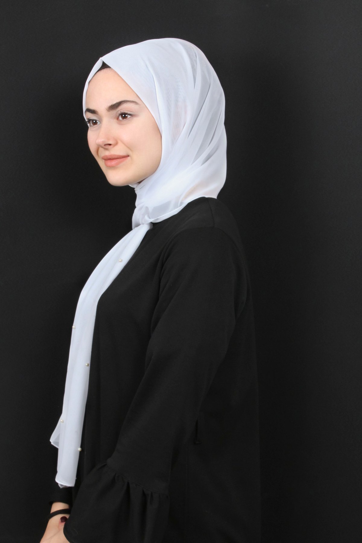 İncili Krep Şal 2810-21 Kırık Beyaz