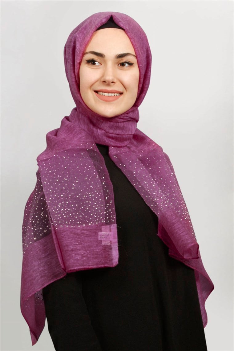 İpekli Taşlı Tül Şal 1067-26