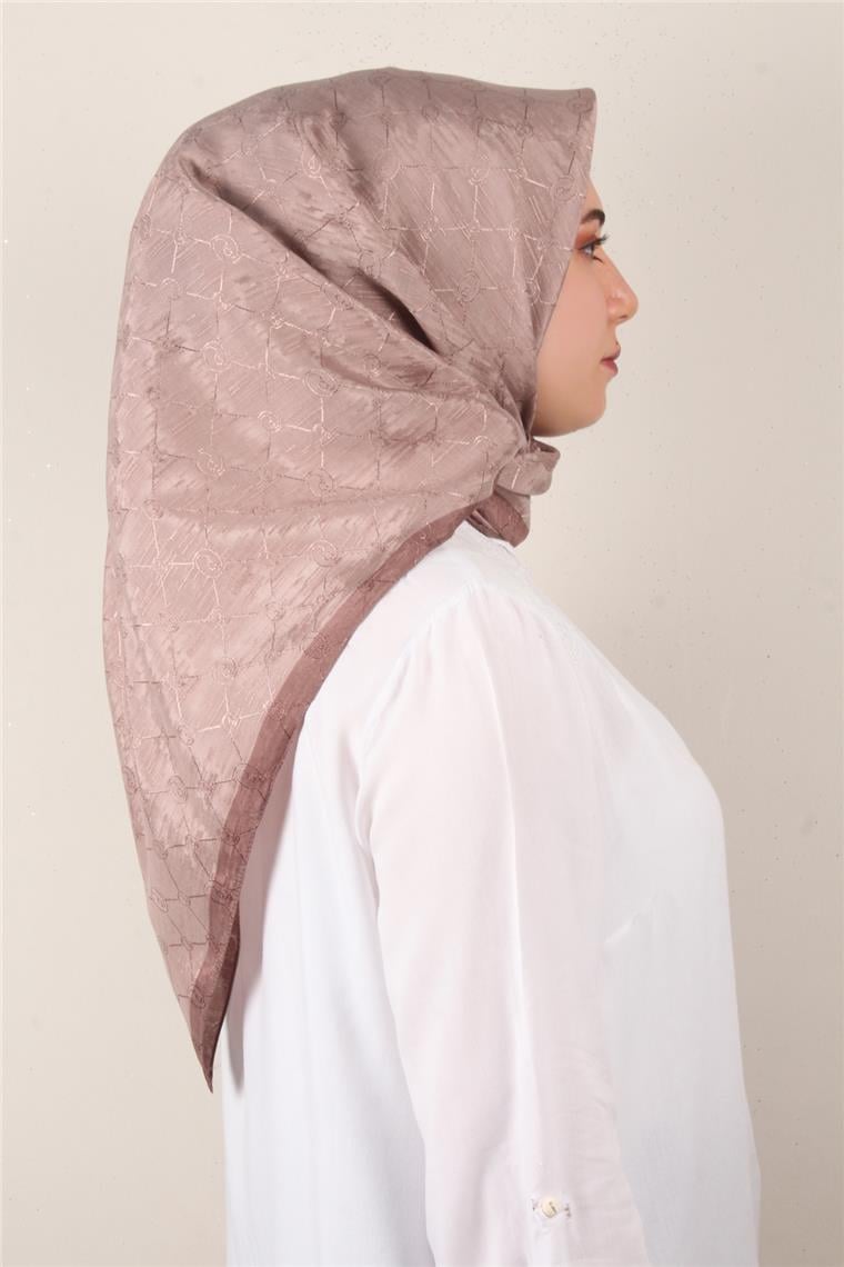 İpeksi Monogram Eşarp 8086-1 Gül Kurusu