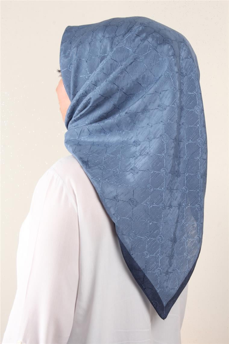 İpeksi Monogram Eşarp 8086-19 İndigo