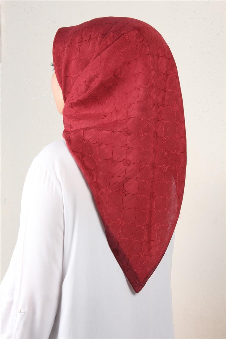 İpeksi Monogram Eşarp 8086-23 Bordo
