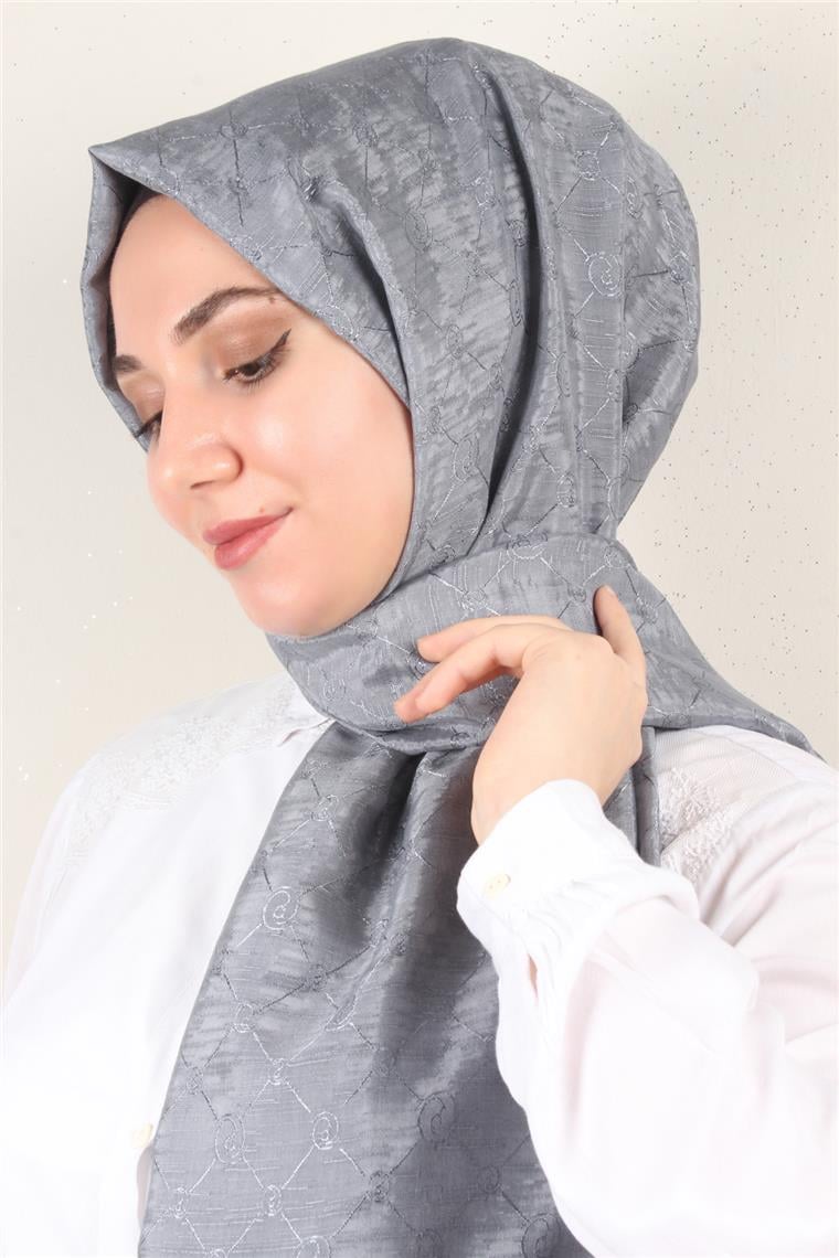 İpeksi Monogram Şal 2753-10 Gri