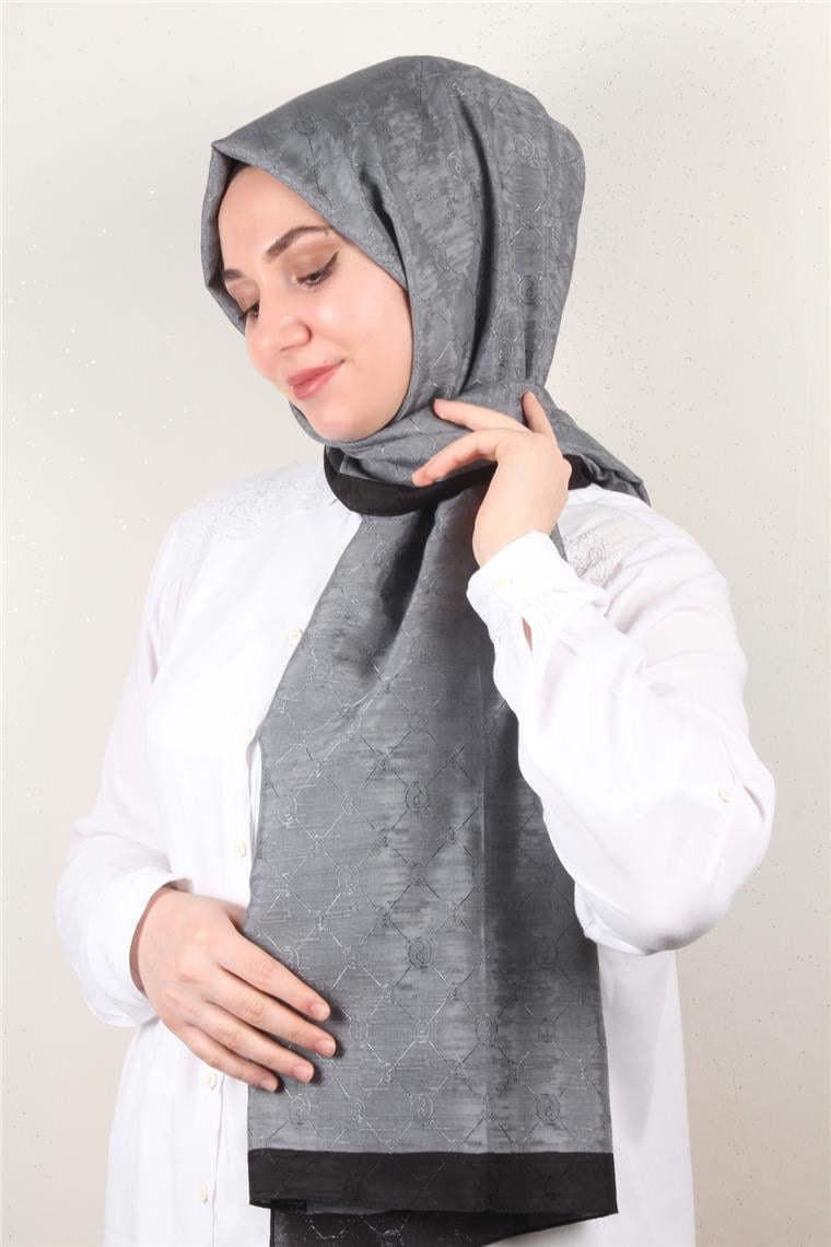 İpeksi Monogram Şal 2753-11 Füme