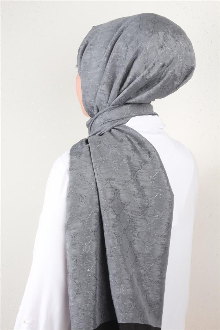 İpeksi Monogram Şal 2753-11 Füme