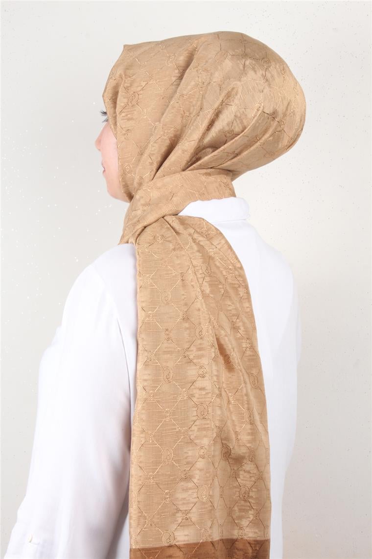 İpeksi Monogram Şal 2753-14 Karamel