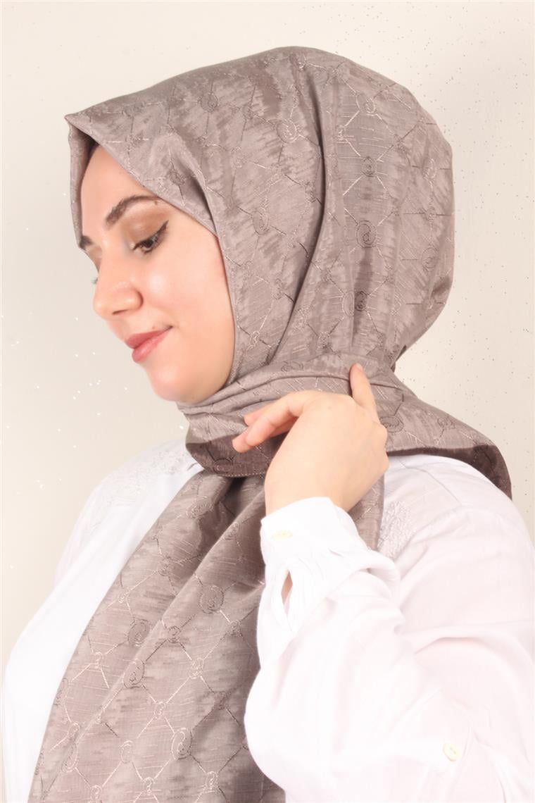 İpeksi Monogram Şal 2753-18 Koyu Taş 