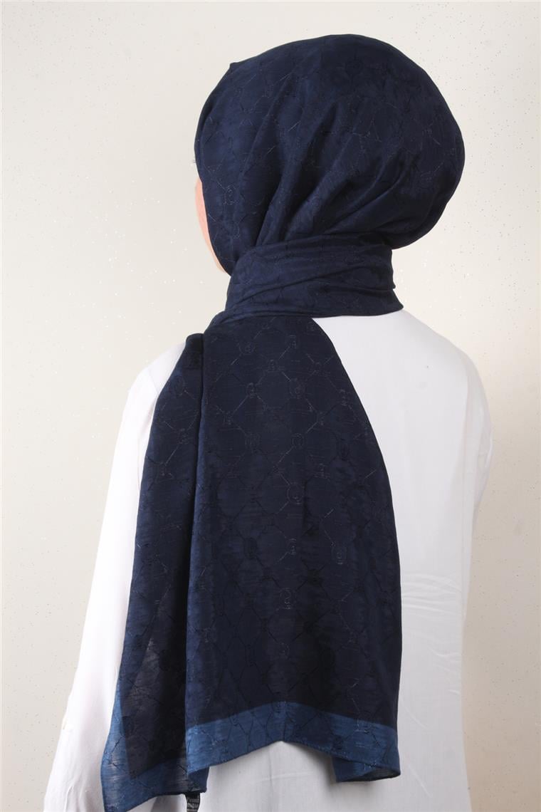 İpeksi Monogram Şal 2753-2 Lacivert