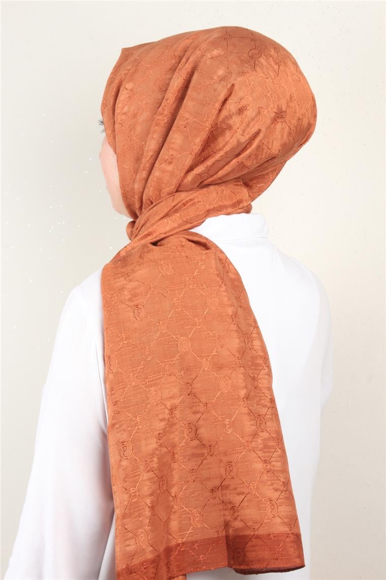 İpeksi Monogram Şal 2753-21 Kiremit