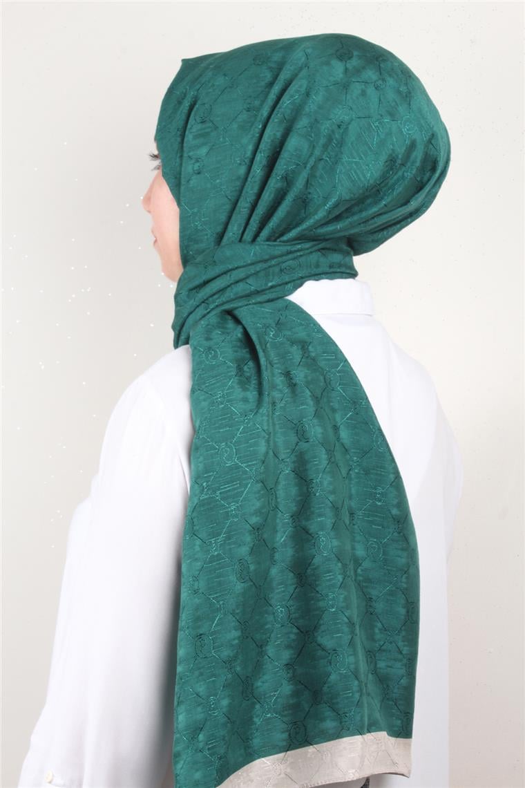 İpeksi Monogram Şal 2753-22 Zümrüt