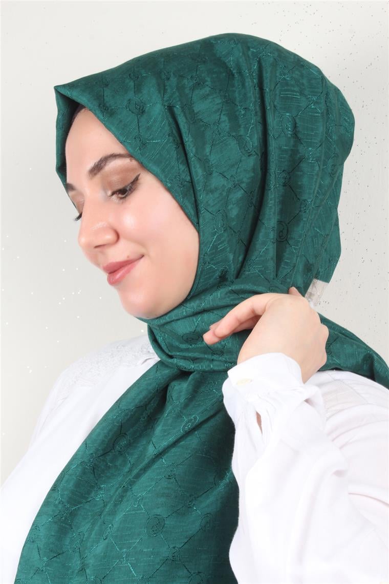 İpeksi Monogram Şal 2753-22 Zümrüt
