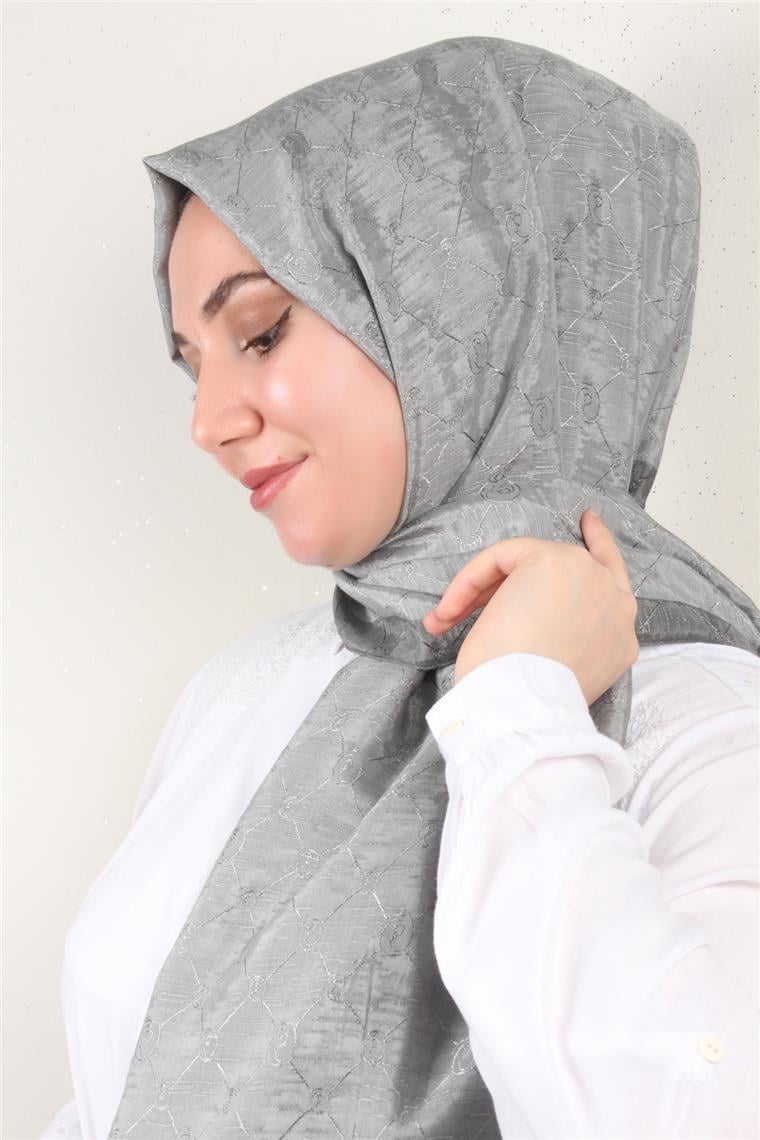 İpeksi Monogram Şal 2753-24 Duman